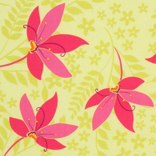 Michael Miller fabric lime Pretty Flowers Patty Young 1