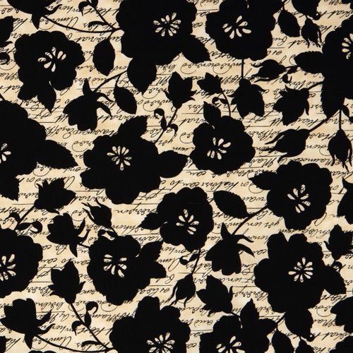 Michael Miller fabric script with flowers Floral Script 2