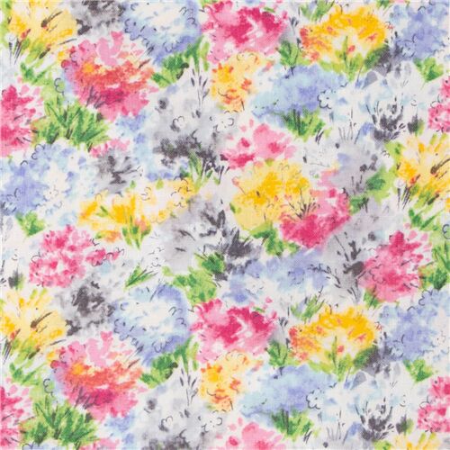 Alfresco Painterly Watercolour Floral Bouquet Fabric by Michael Miller ...