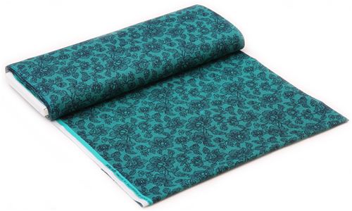 Michael Miller flower fabric Zelda teal lace illusion 3