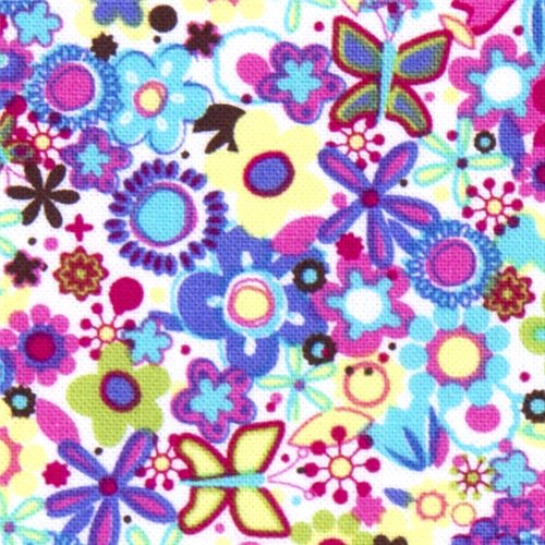 Michael Miller Blumen Stoff bunte kleine Blümchen 1