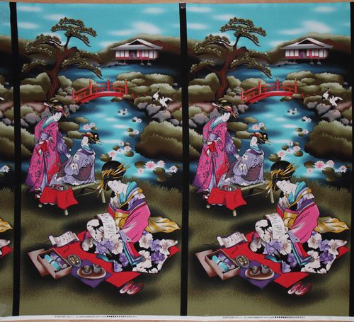 bunter Michael Miller Geischa Stoff Tea Time in Tokyo 3