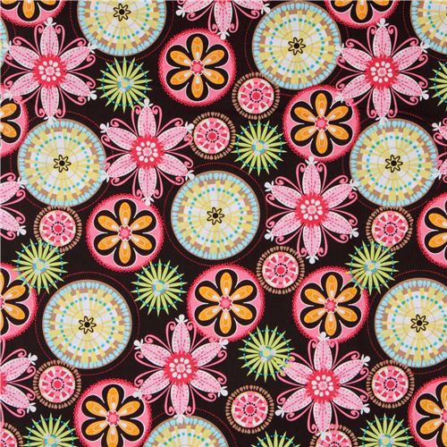 Michael Miller knit fabric Carnival Bloom flowers 2