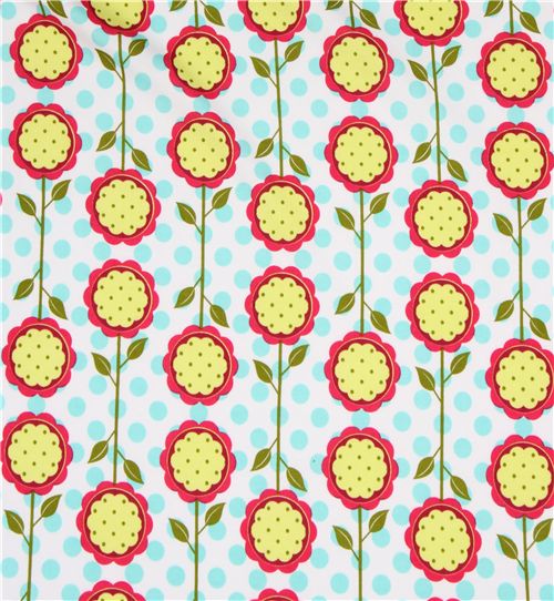 Michael Miller knit fabric Mod Blooms sunflowers 2