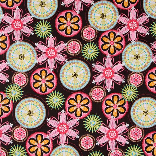 Michael Miller laminate oilcloth fabric Carnival Bloom 2