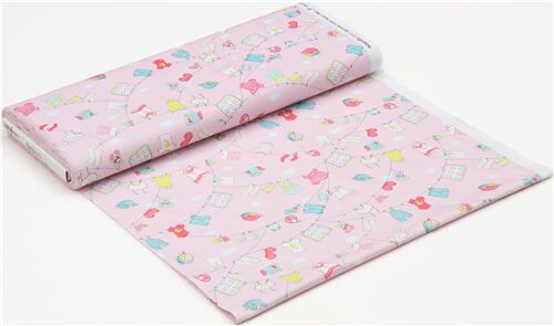 Resto de (41 x 112 cm) - Tela rosa claro con ropa de niña bebé tendida de Michael Miller 7