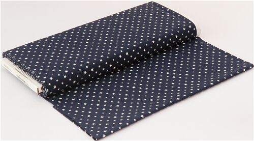 Michael Miller navy blue cotton fabric white stars - modeS4u