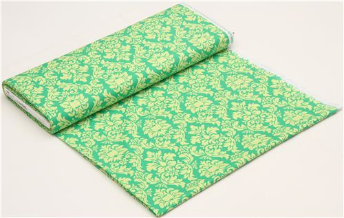 Michael Miller ornament fabric Dandy Damask green-lime 3