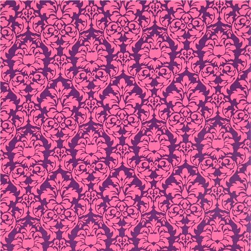 Michael Miller ornament fabric Dandy Damask purple-pink 2