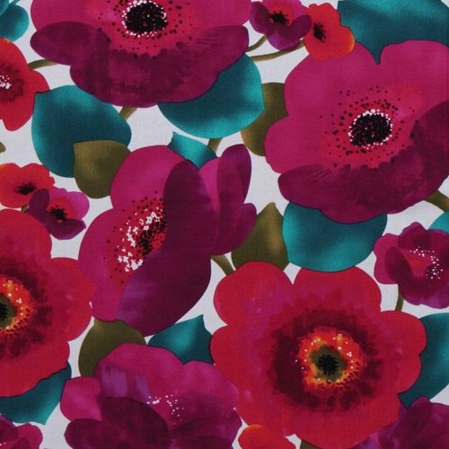 Michael Miller poppy flowers fabric Poppy Punch 1
