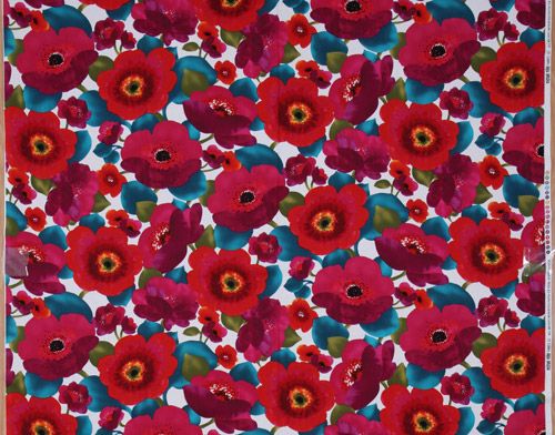 Michael Miller poppy flowers fabric Poppy Punch - Flower Fabric ...