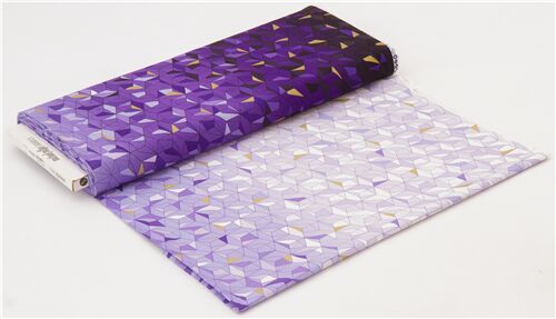 Resto de (50 x 112 cm) - Michael Miller tela prisma geometr�a gradiente violeta con dorados 4