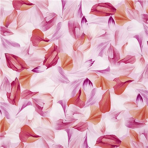 Tela de algodón asiático con pétalos de flores rosa violeta de Michael  Miller - modesS4u