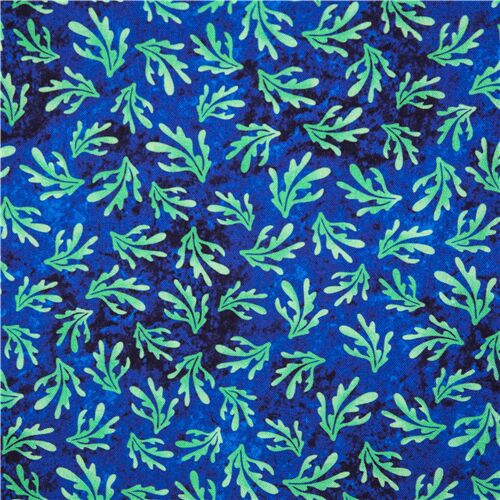 Tossed Marine Sea Grass Seaweed Fabric