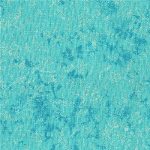 Michael Miller turquoise fabric with silver metallic embellishment