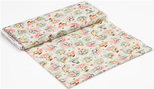 Tissu Michael Miller 'Bling Kitty' - Chats Siamois Roses Sur Fond Marine - 1 Yard (env. 91 Cm) - Largeur 58"