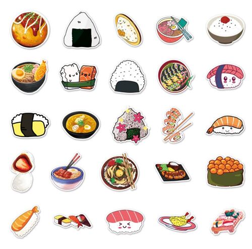 Miso soup unique sticker designs diecut 50 pack Japanese food ramen -  modeS4u