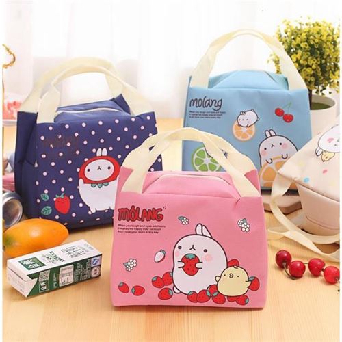 Molang rabbit thermal lunch bag in pink - modeS4u