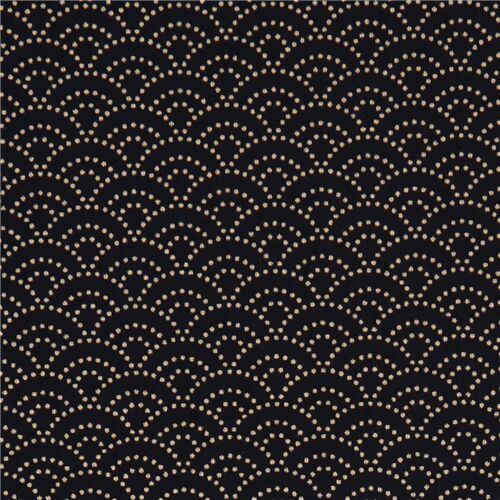 Navy blue quilting cotton fabric scallop dots Robert Kaufman Fabric by