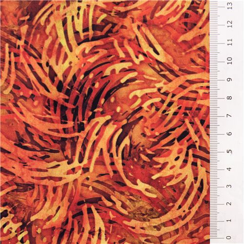 Orange fiery swirl fabric Quilting Treasures cotton blender modeS4u