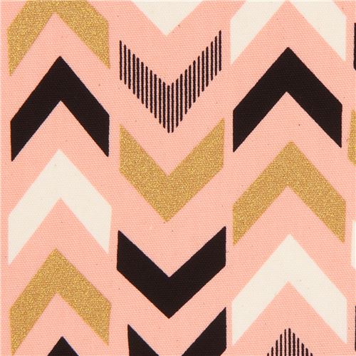 tessuto rosa pesca Oxford frecce decorazioni dorate Tessuto