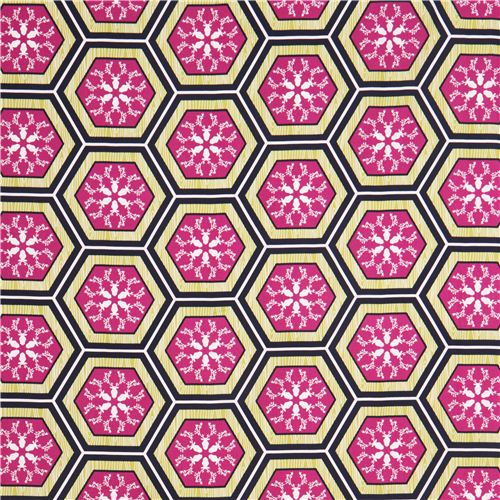 Park City orchid hexagon Michael Miller fabric Rustique Fabric by