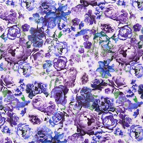 Tela de flores violeta púrpura pastel peonías primavera de Timeless  Treasures - modesS4u