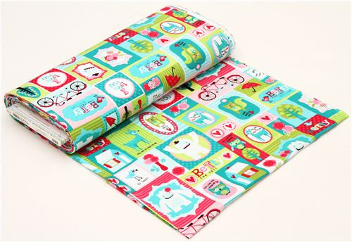 Patchwork Yeti snowman flannel fabric green Robert Kaufman 3
