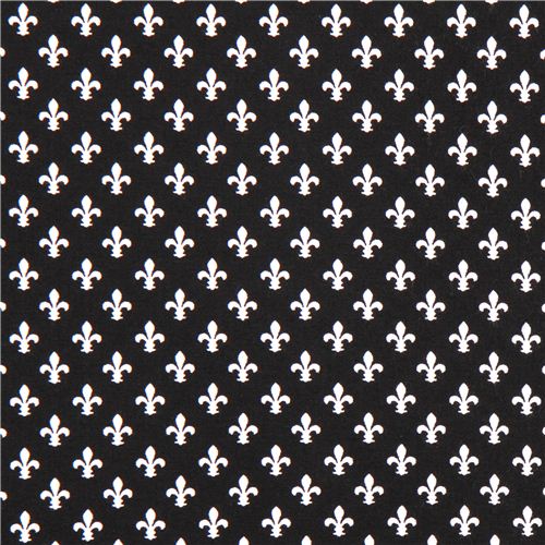 Petite Fleur De Lis black lily ornament fabric Michael Miller Petite Paris 2