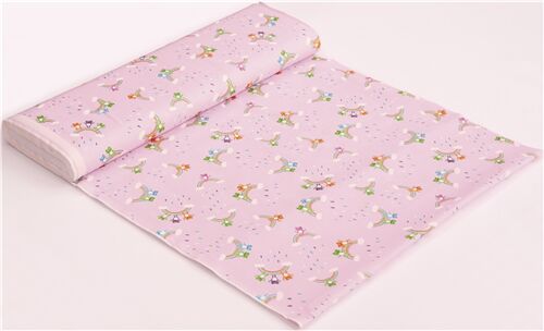 Resto de (25 x 110 cm) - Tela rosa de arcoiris con ranas felices de colores 4