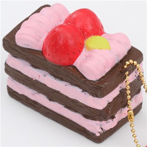 Premium Cafe de N cute brown pink mille-feuille pastry squishy charm ...