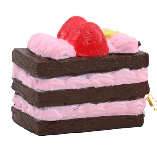 Squishy  kawaii Premium Cafe de N, part de gteau millefeuille marron-rose 2