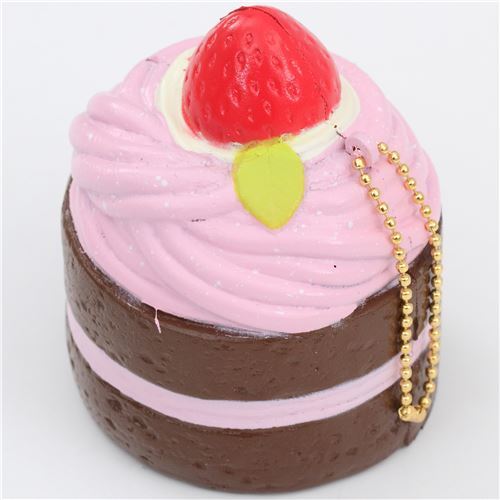 Premium Cafe de N dunkelbrauner pinker Mont Blanc Kuchen Squishy Anhänger