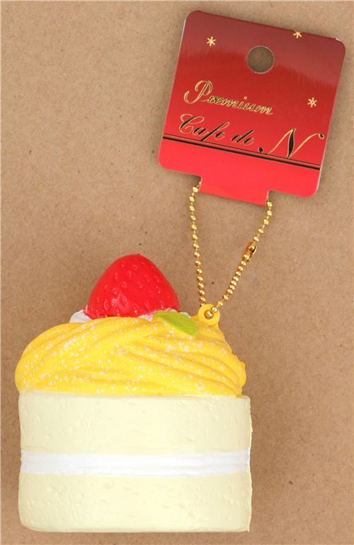 Premium Cafe de N light cream color yellow Mont Blanc cake squishy ...