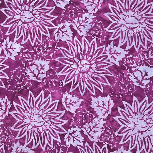 Purple Timeless Treasures lilac leaf flower sun batik fabric - modeS4u