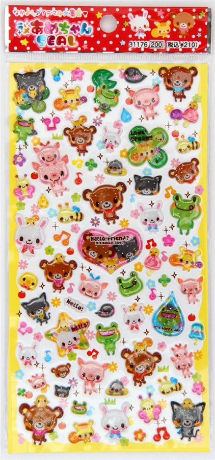 Q-Lia sticker animals kawaii glitter Japan cute bunny - modeS4u