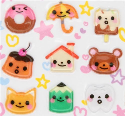 Q Lia sticker food animals kawaii Japan cute bear bunny 