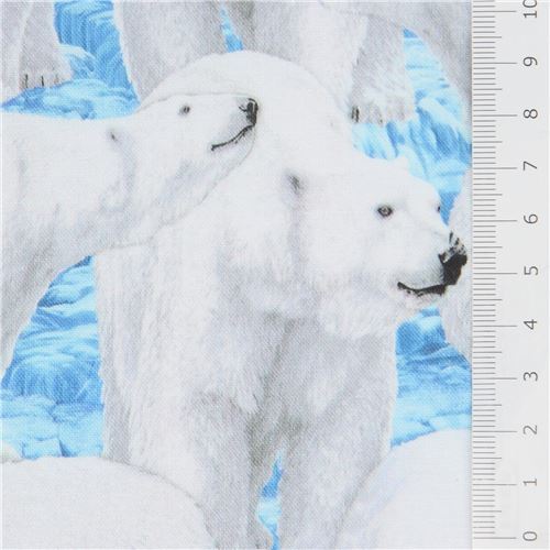 Fat Quarter (50 x 54 cm) - Quilting Treasures blue polar bear fabric 2