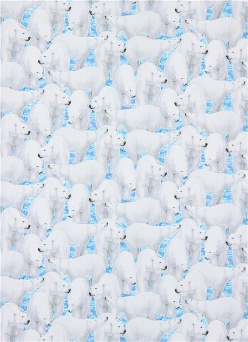 Fat Quarter (50 x 54 cm) - Quilting Treasures blue polar bear fabric 3