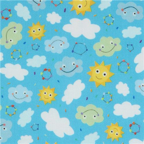 Quilting Treasures cloud and sun fabric in blue - modeS4u