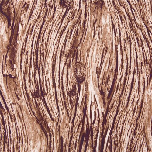 Tissu en coton fauve Quilting Treasures motif bois flotté impression numérique Tissu