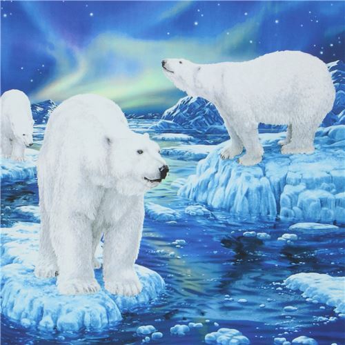 Quilting Treasures polar bear panel fabric - modeS4u