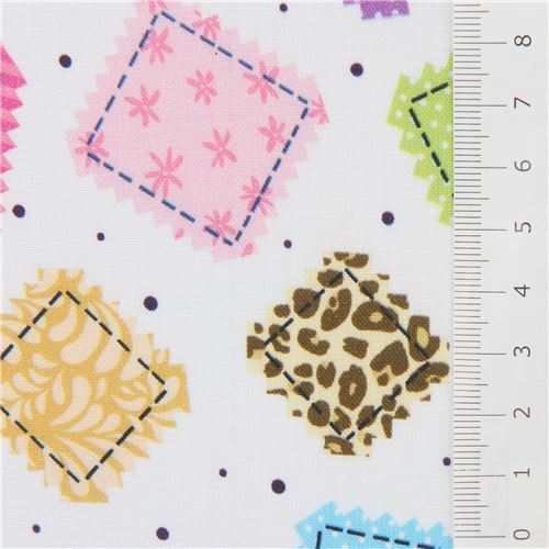 Fat Quarter (50 x 54 cm) - Tela blanca de Quilting Treasures con parches cuadrados 2