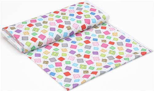 Fat Quarter (50 x 54 cm) - Tela blanca de Quilting Treasures con parches cuadrados 6