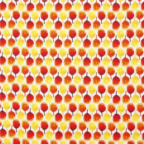 gelb-orangefarbener Baumwollstoff mit sich wiederholenden