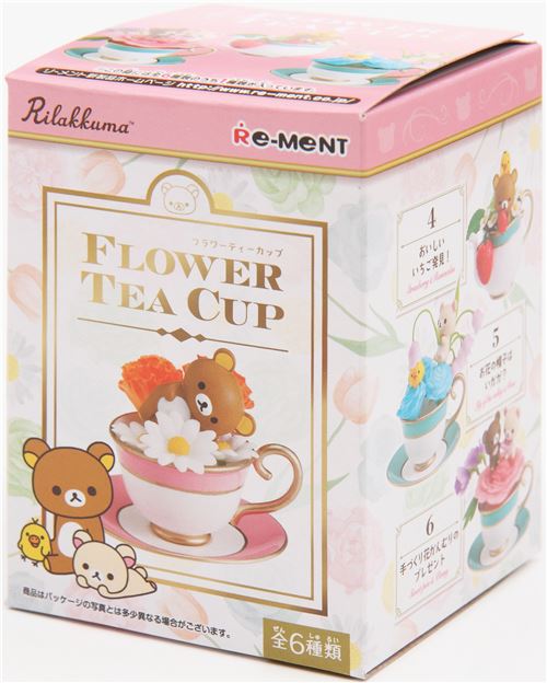 Rilakkuma Flower Tea Cup BOX Item 1 BOX = 6pieces all 6 types JAPAN F//S RE-MENT