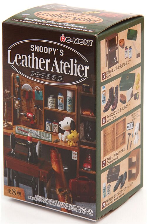 Re-Ment PEANUTS SNOOPYS Leather Atelier Miniature Figure Complete Set of 8 