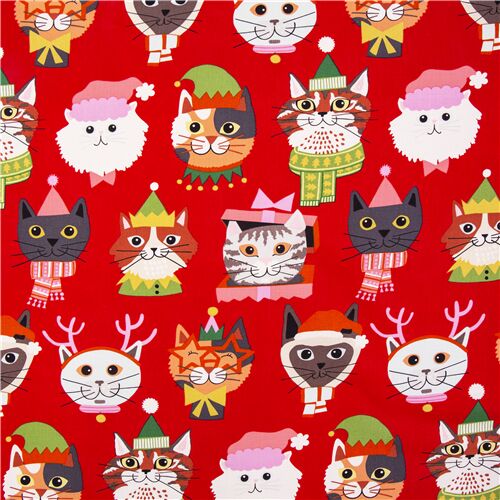 Navidad De Gatitos - Gatos Lindos Con Sombreros Tela