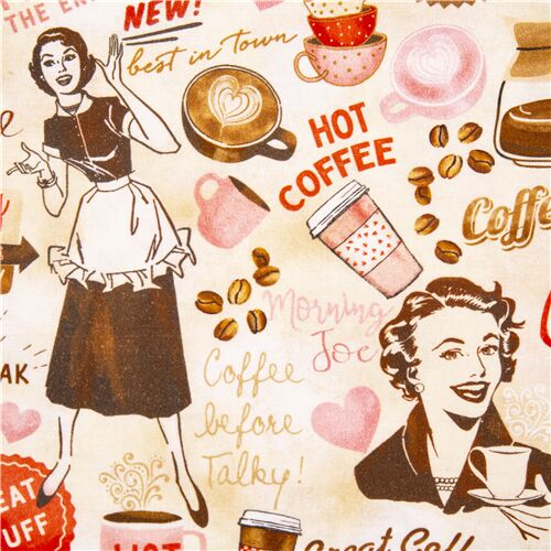 Retro Vintage Fifties Kitchen Fabric, Michael Miller, Fabric by