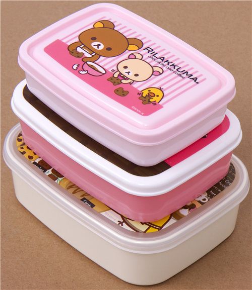 Rilakkuma Bento Box 3 pcs Lunch Box chocolate coffee - Bentos - Bento ...